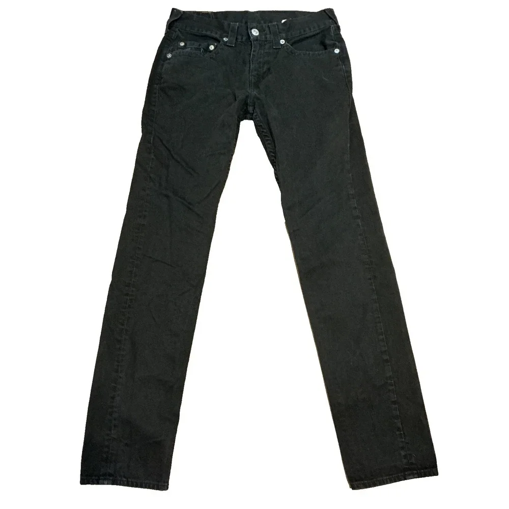 True Religion Black Rocco Relaxed Skinny Jeans Men's Sz 29 Waist